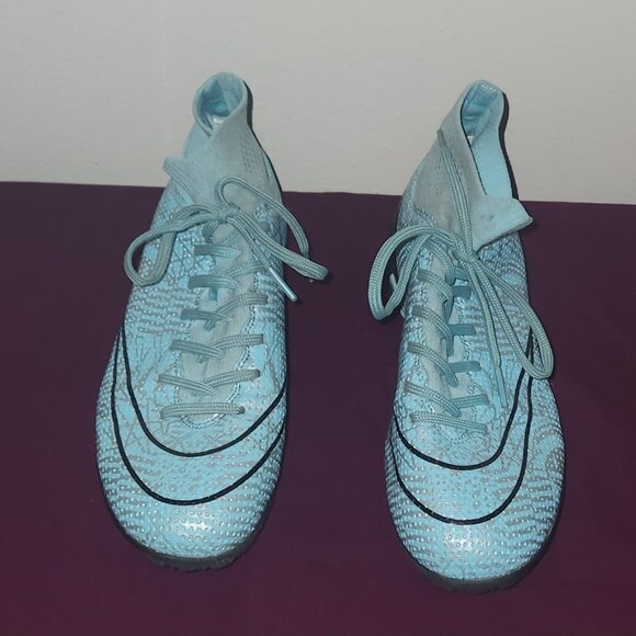 Black & Sky Blue Womens Soccer Cleats Size 8 Women - Picture 1 of 8